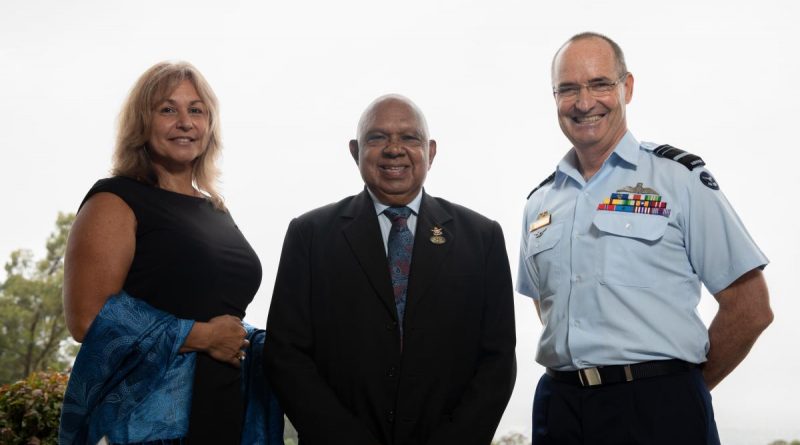 Chief of Air Force Air Marshal Mel Hupfeld, right, meets with Uncle Harry Allie and Aunty Deb Booker prior to the Air Force Elder handover ceremony at RAAF Base Glenbrook, NSW. Story by Flight Lieutenant Jessica Aldred. Photos by Corporal Kylie Gibson.