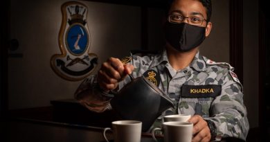 Navy sailor Seaman Dhan Khadka in HMAS Adelaide's wardroom during his deployment on Operation Tonga Assist 2022. Story and photo by Leading Seaman David Cox.