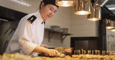 Able Seaman Su Lee prepares lunch in the HMAS Kuttabul officers’ galley in Sydney. Story and photo by Corporal Jacob Joseph.