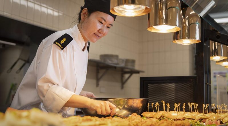 Able Seaman Su Lee prepares lunch in the HMAS Kuttabul officers’ galley in Sydney. Story and photo by Corporal Jacob Joseph.