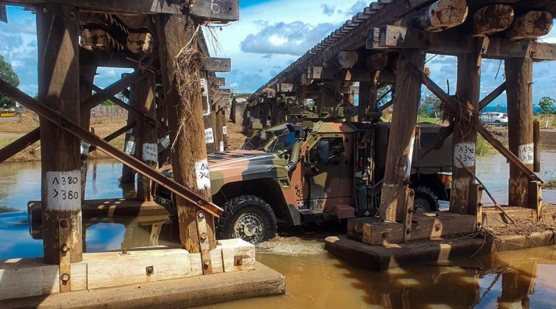 Members from the 2nd/14th Light Horse Regiment (Queensland Mounted Infantry) clears a route for SES in Gatton in Queensland. Story by Lieutenant Geoff Long.