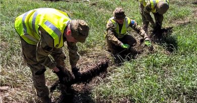 Australian Army soldiers from 7th Brigade assist a farmer near Gatton, Queensland, by cleaning fences of flood debris and checking their integrity. Story by Private Jacob Joseph.