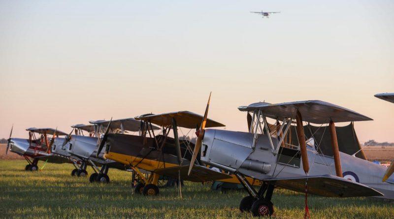 Tiger Moth aircraft pre-race at the Serpentine Air Show 2022. Story by Flight Lieutenant Marina Power. Photo by Corporal Brenton Kwaterski.