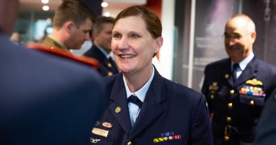 Air Vice-Marshal Catherine Roberts, Commander Defence Space Command, at the opening of the Defence Space Command Headquarters, Fairbairn, ACT. Photo by Leading Aircraftman Sam Price.