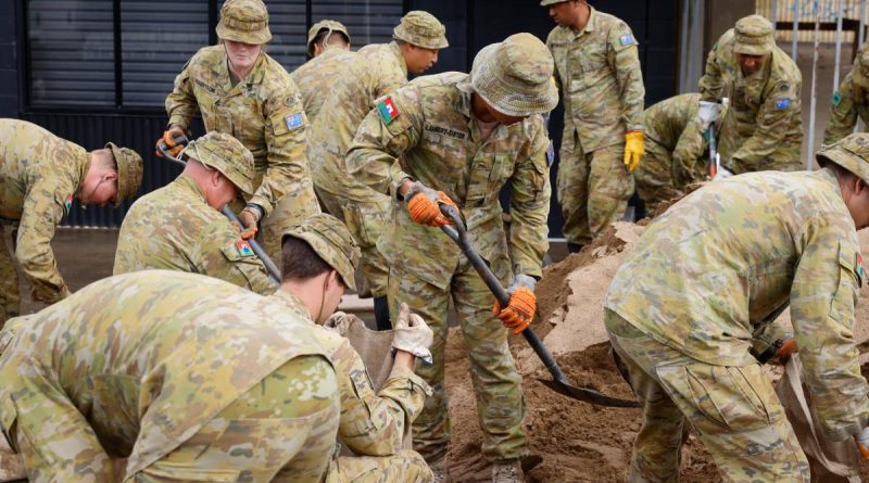 Soldiers deployed on Operation Flood Assist 2022 in Lismore, New South Wales, are making preparations to support local communities by door knocking, sandbagging and assisting with the relocation of residents. Story by Flight Lieutenant Dee Irwin. Photo by Corporal Jonathan Goedhart.
