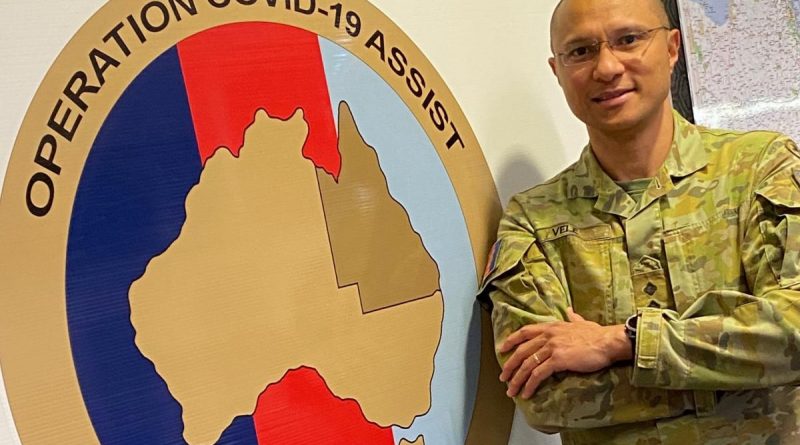 Army officer Major Mark Vele supported Operation COVID-19 Assist for almost 18 months in 2020-21. Story by Captain Jessica O’Reilly.