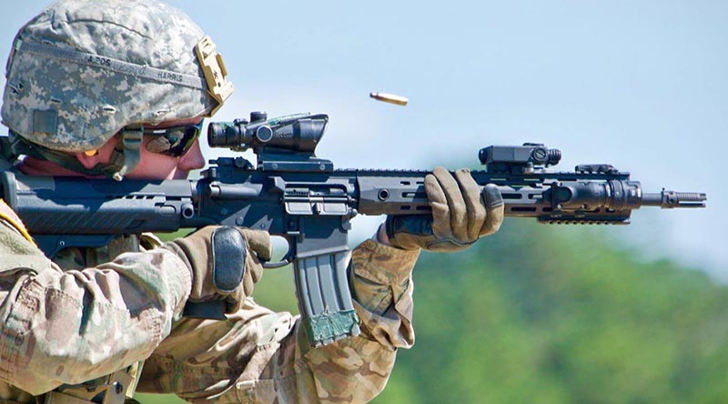 The weapon-mounted T-Worx Intelligent-Rail system is being trialled by NIOA. US Army photo by Angie DuPuydt.