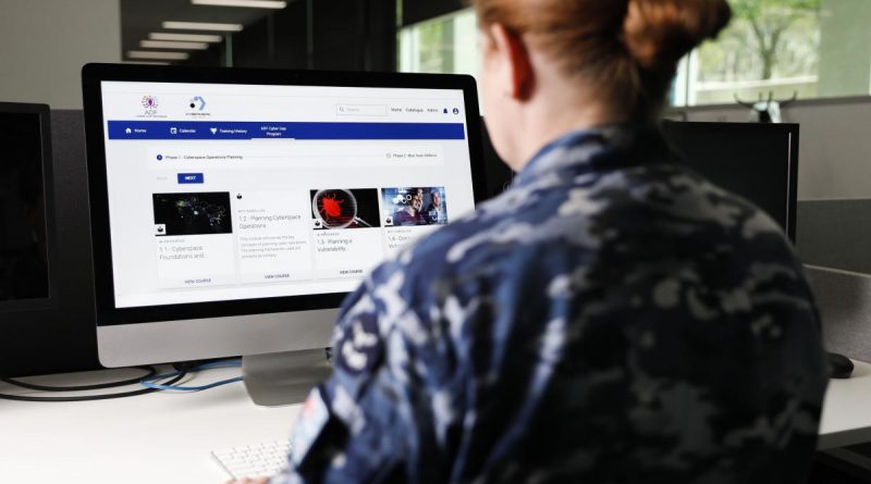 Royal Australian Air Force officer Squadron Leader Kylie Breheny conducts user acceptance testing with the Australian Defence Force Cyber Gap Program’s new partner Cybermerc in Canberra. Story by Bernadette Wright. Photo by Jay Cronan.