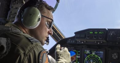 Air Force pilot Flight Lieutenant Andrew Burgess flies a C-27J Spartan during a maritime surveillance flight off Palau as part of Operation Solania. Story by Flying Officer Lily Lancaster. Photo by Leading Seaman Nadav Harel.