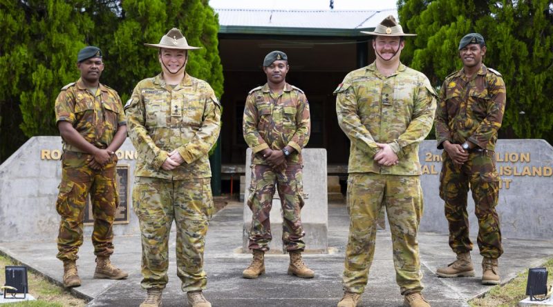 Papua New Guinea Defence Force and Australian Army personnel who were classmates at the Royal Military College at Duntroon are reunited at the Headquarters 2nd Battalion, Royal Pacific Islands Regiment, in Wewak, Papua New Guinea. Story by Captain Diana Jennings.
