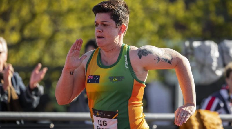 Invictus Games 2020 Team Australia competitor Kerrie Tessier takes part in a track event during the athletics meet held at Invictus Games Park in The Hague, Netherlands. Story by Lucy Redford-Hunt.