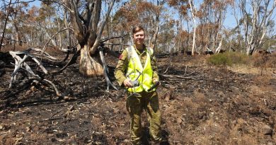 Bombardier Christopher Dawson Army holds an unmanned aerial vehicle used on its first domestic mission during Operation Bushfire Assist. Story by Captain Catalina Martinez Pinto.