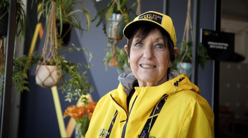 Invictus Games 2020 volunteer Sue Gibson Swalwell in the media tent at Invictus Games Park in The Hague, Netherlands. Story by Tina Langridge. Photo by Sergeant Oliver Carter.