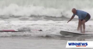 CONTACT Editor Brian Hartigan participates in the Veteran Surf Project, reported on WIN News Illawarra.