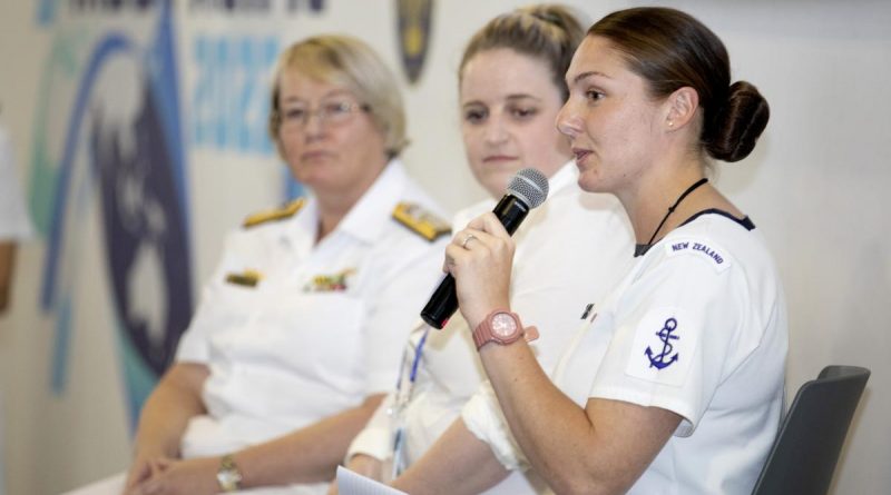 Royal New Zealand Navy 2022 Sailor of the Year Leading Hand Jemma Hokai-Mataia addressed the gathering at the Women in Maritime session held on May 12 during the Sea Power conference in Sydney.