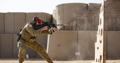 Sergeant Patrick Kelly, who is deployed to the Sinai Peninsula, Egypt, on Operation Mazurka as part of the Multinational Force & Observers, practises his weapon drills at North Camp, near el-Gorah in north Sinai. Story by Petty Officer Lee-Anne Cooper.