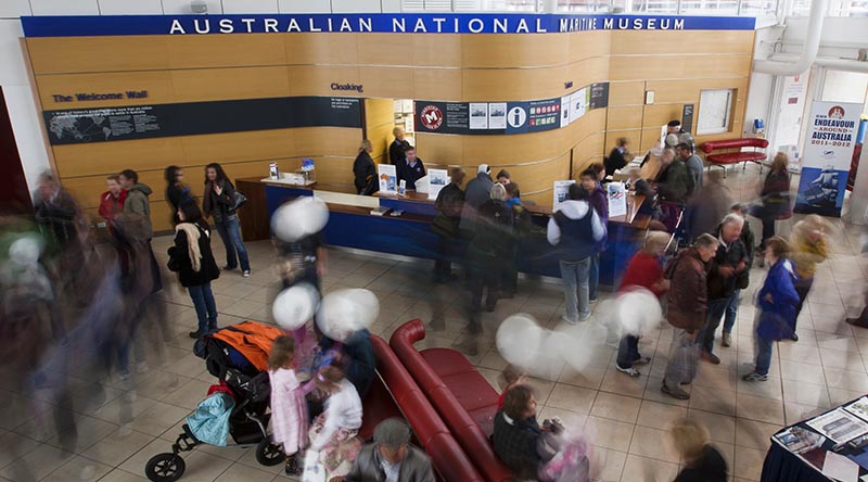 The foyer of the Australian National Maritime Museum, Darling Harbour.