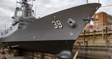 HMAS Hobart in the Captain Cook Graving Dock, Garden Island, in 2019. A new approach to sustaining the fleet was launched at the Sea Power 2022 conference. Story by Claudia Henry. Photo by Chief Petty Officer Cameron Martin.