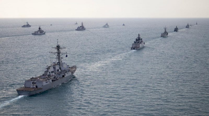 Ships from various nations sail in formation during Exercise Kakadu 2018. This year's iteration is expected to be the largest international maritime engagement activity hosted by the Navy in its history. Story by Lieutenant Nancy Cotton. Photo by Petty Officer James Whittle.