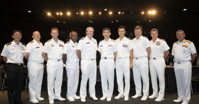Military personnel from Singapore, Canada, Australia, Papua New Guinea, New Zealand, Japan, France, the United Kingdom and the United States of America at Session 2 of the Sea Power conference in Sydney. Story by Natalie Staples. Photo by Leading Seaman Daniel Goodman.