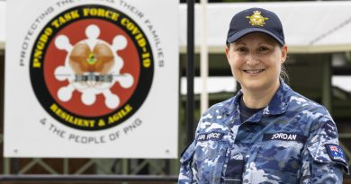 Flight Lieutenant Tracy Zordan at Murray Barracks in Port Moresby, where she has worked as a nurse on Operation Papua New Guinea Assist. Story and photo by Corporal Dustin Anderson.