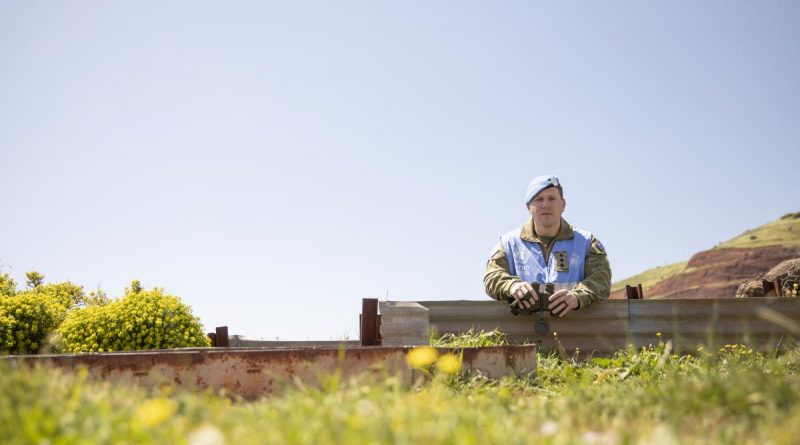 Australian Army officer, Captain Jeremy Fetter at the site of the battle of Valley of Tears in the Golan Heights. Story and photo by Petty Officer Lee-Anne Cooper.