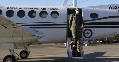 Royal Austrailan Air Force pilot Flight Lieutenant Riley Forde arrives in Honiara, Solomon Islands on a KA350 King Air, on 7 May 2022, for Operation SOLANIA: Story and photo by Corporal Julia Whitwell.