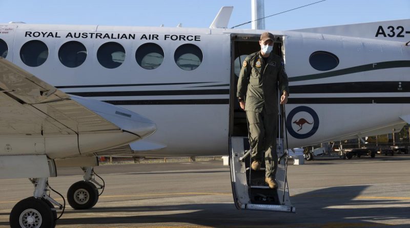 Royal Austrailan Air Force pilot Flight Lieutenant Riley Forde arrives in Honiara, Solomon Islands on a KA350 King Air, on 7 May 2022, for Operation SOLANIA: Story and photo by Corporal Julia Whitwell.