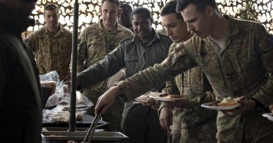 Soldiers from the Republic of Fiji Military Forces share a traditional Fijian Lovo with Australian Army soldiers from 8/9 RAR during the closing ceremony of Exercise Coral Soldier at Gallipoli Barracks, Brisbane. Story by Captain Taylor Lynch. Photo by Corporal Nicole Dorrett.
