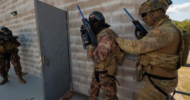 Australian Army soldiers from 1 RAR train with Royal Tongan Marines on urban clearance drills at Lavarack Barracks. Story by Captain Diana Jennings. Photo by Sergeant Andrew Sleeman.