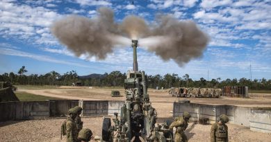 Australian Army Gunners from the 105th Battery of the 1st Regiment, Royal Australian Artillery, fire a 155mm SMArt anti-armour round from a M777 155mm Howitzer during Exercise Barce 2022 at Shoalwater Bay Training Area. Story by Captain Taylor Lynch. Photo by Corporal Nicole Dorrett.