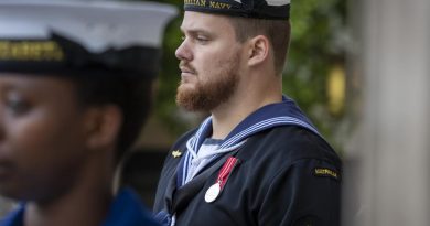 Able Seaman Zachary Duke is part of the honour guard on the stairs of St Paul's Cathedral in London during the Queen's Platinum Jubilee celebrations. Story by Lieutenant Anthony Martin. Photo by Leading Seaman Nadav Harel.