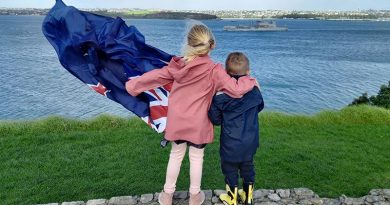 Royal New Zealand Navy ship HMNZS Aotearoa is farewelled from Devonport Naval Base to participate in RIMPAC 22 and for a 5.5-month deployment to the Asia Pacific region. NZDF photo.