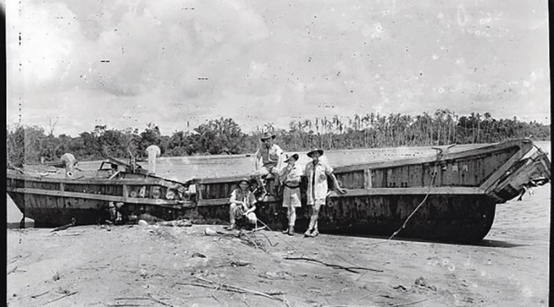 This photo of Corporal George Beardow (right) and his mates features in the George Beardow’s War in the Pacific exhibition at the Amberley Aviation Heritage Centre. 