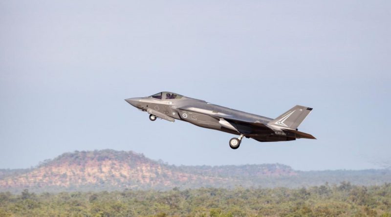 A Royal Australian Air Force F-35A Lightning ll departs from RAAF Base Tindal during Exercise Diamond Storm 2022. Story by Squadron Leader Eamon Hamilton. Photo by Leading Aircraftman Samuel Miller.