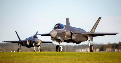 The RAAF's newest F-35A Lightning II aircraft arrive at RAAF Base Williamtown. Story by Flight Lieutenant Bronwyn Marchant. Photo by Corporal Craig Barrett.