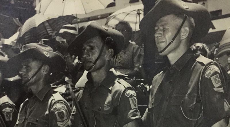 Frank Moffitt Australia Day in Brisbane with 1RAR, 1959.