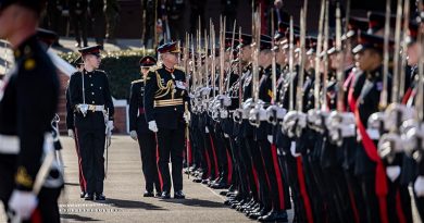 Chief of Army Lieutenant General Rick Burr inspects the Corps of Staff Cadets during the June 2022 Graduation Parade in Canberra. Photo by Corporal Sage Biderman.