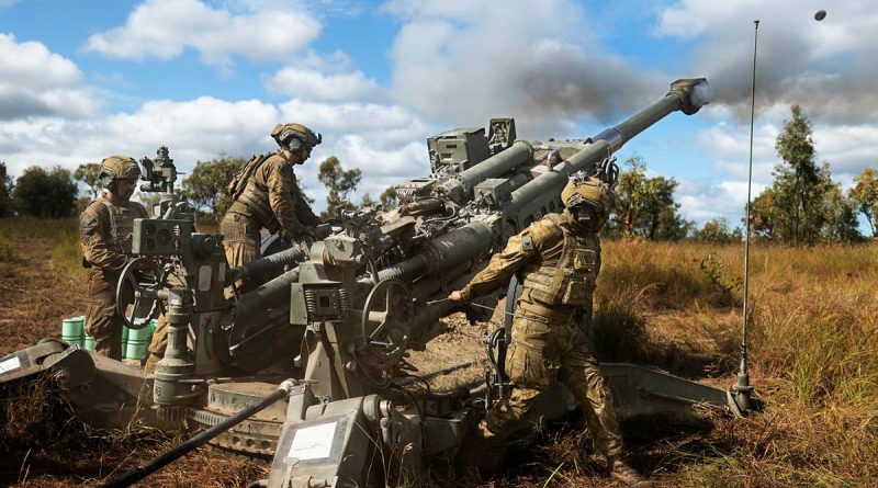 Soldiers from the 4th Regiment, Royal Australian Artillery fire the M777 155mm Howitzer during Exercise Chau Pha. Story by Captain Diana Jennings. Photo by Corporal Dustin Anderson.