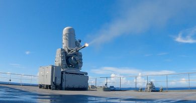 HMAS Supply conducts CIWS firing trials during a regional presence deployment. Story by Lieutenant Nancy Cotton. Photo by Leading Seaman Ernesto Sanchez.