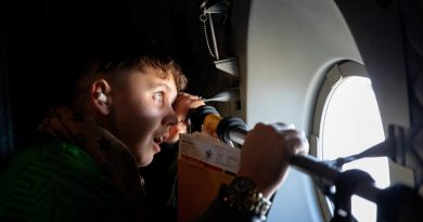 Chris Goodrum (17 years old) from The Murri School, also known as The Aboriginal and Islander Independent Community School at Acacia Ridge, staring out the window of C-27J Spartan, as part of a NAIDOC Week visit to RAAF Base Amberley. Story by Flying Officer Greg Hinks.