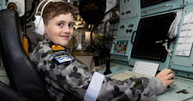 Ben operates a console in the operations room of Collins-class submarine HMAS Farncomb berthed at Fleet Base East in Sydney. Story by Lieutenant Max Logan. Photo by Able Seaman Susan Mossop.