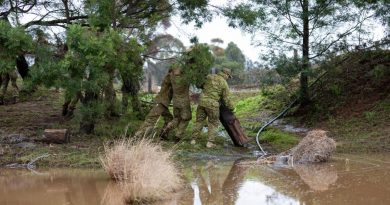 Australian Army soldiers from the School of Infantry assist the local community of Broke, New South Wales, in the recovery effort following the recent floods. Story by Flight Lieutenant Rob Hodgson. Photo by Leading Aircraftman Samuel Miller.
