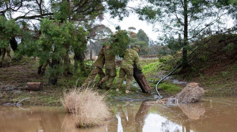 Australian Army soldiers from the School of Infantry assist the local community of Broke, New South Wales, in the recovery effort following the recent floods. Story by Flight Lieutenant Rob Hodgson. Photo by Leading Aircraftman Samuel Miller.