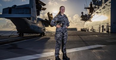 Leading Seaman Alyssa Clark on the flight deck of HMAS Canberra as the ship conducts Exercise Rim of the Pacific (RIMPAC) 2022. Story and photo by Petty Officer Christopher Szumlanski.
