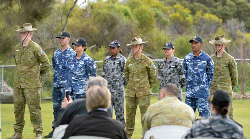 Graduates of the Indigenous Pre-Recruit Program fall in for the Graduation Ceremony held at HMAS Stirling in Western Australia. Story by Lieutenant Josephine Rider.