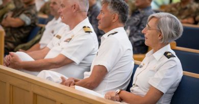 Royal Australian Navy Chaplain Catherine Wynn Jones, right, at the International Chaplaincy Symposium at Joint Base Pearl Harbor-Hickam as part of Exercise Rim of the Pacific. Story and photo by Leading Seaman Kylie Jagiello.