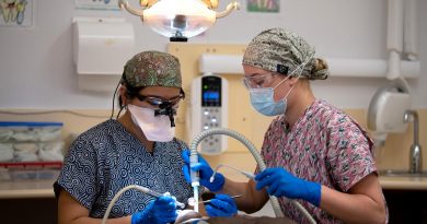 Australian Army dental officer Captain Yuen Dieu and dental assistant Private Jacinta Rooke, from 1st Health Battalion, provide dental support to the Gapuwiyak community during the Army Aboriginal Assistance Program. Story byCaptain Evita Ryan.