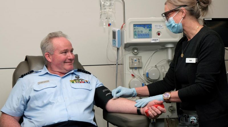 Group Captain Mike Burgess-Orton believes the Defence Blood Challenge will benefit many people like his wife Abigail who receive regular blood products to combat life threatening illness. Story by John Noble. Photo by Flight Sergeant Kev Berriman.