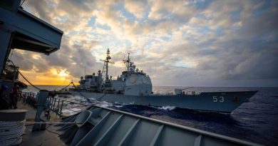 HMAS Supply conducts replenishment at sea with US Navy cruiser USS Mobile Bay during Exercise Rim of the Pacific (RIMPAC) 2022. Story by Leading Seaman Kylie Jagiello. Photo by Leading Seaman Ernesto Sanchez.